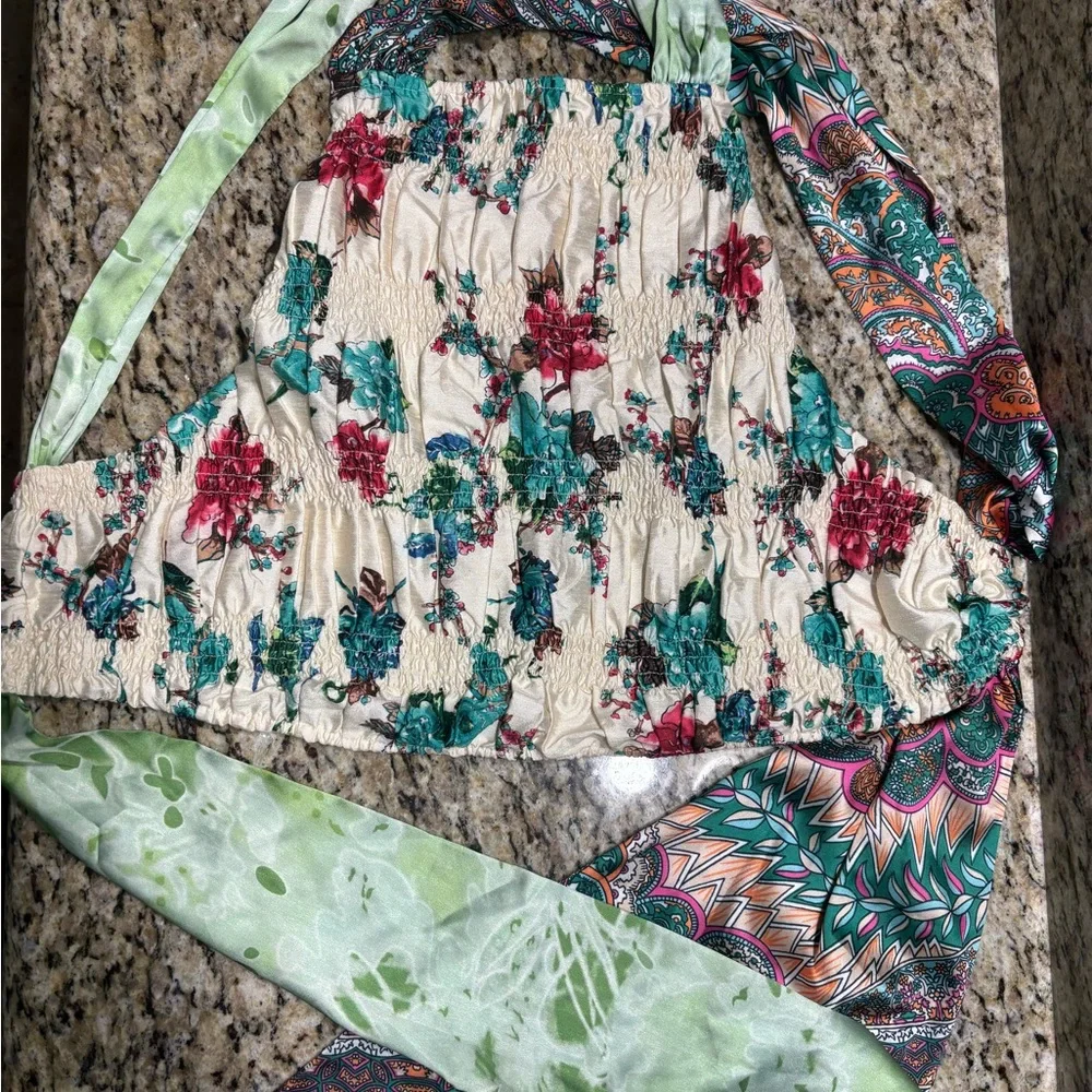 Anthropologie Let Me Be Tie Back Scarf Tank - Picture 4 of 8